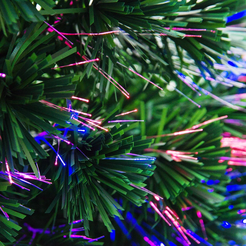 HOMCOM 5ft Fibre Optic Artificial Christmas Tree W/ Stars Lights-Green