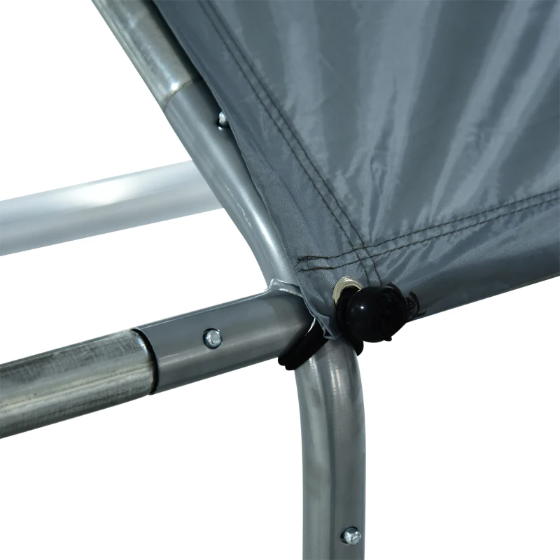 PawHut Recinto per Galline e Conigli in Metallo Zincato con Copertura in Tessuto Impermeabile Anti-UV, Pollaio per Galline Ovaiole da Esterno, 300x400x195cm