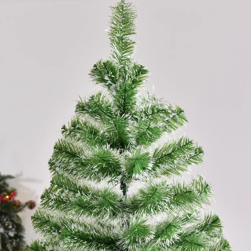 HOMCOM 7FT Indoor Christmas Tree Artificial Decoration Xmas Gift with Metal Stand Branch Tips