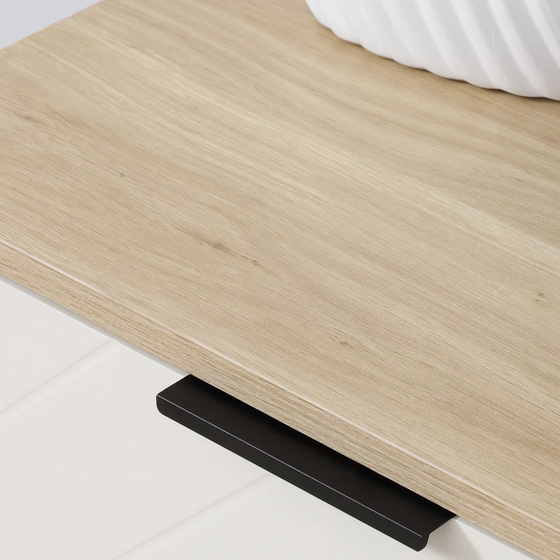 HOMCOM Consola moderna cu 2 sertare si raft deschis, masa canapea pentru intrare, hol sufragerie, natural