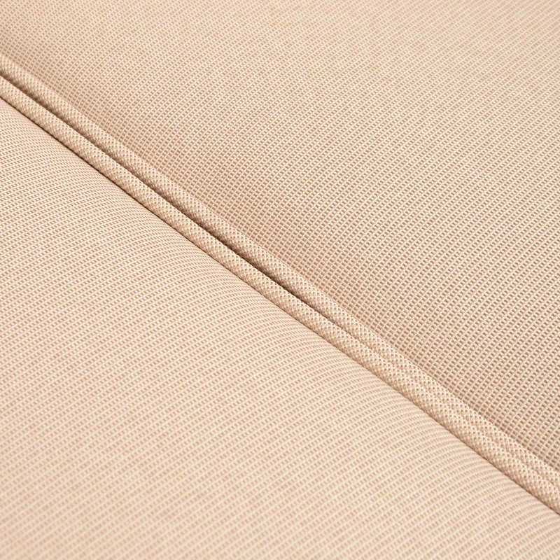 Outsunny Divano a 3 Posti in PP Plastica ad Effetto Rattan, Divano da Giardino con Cuscini, Marrone e Champagne, 199x71x75cm