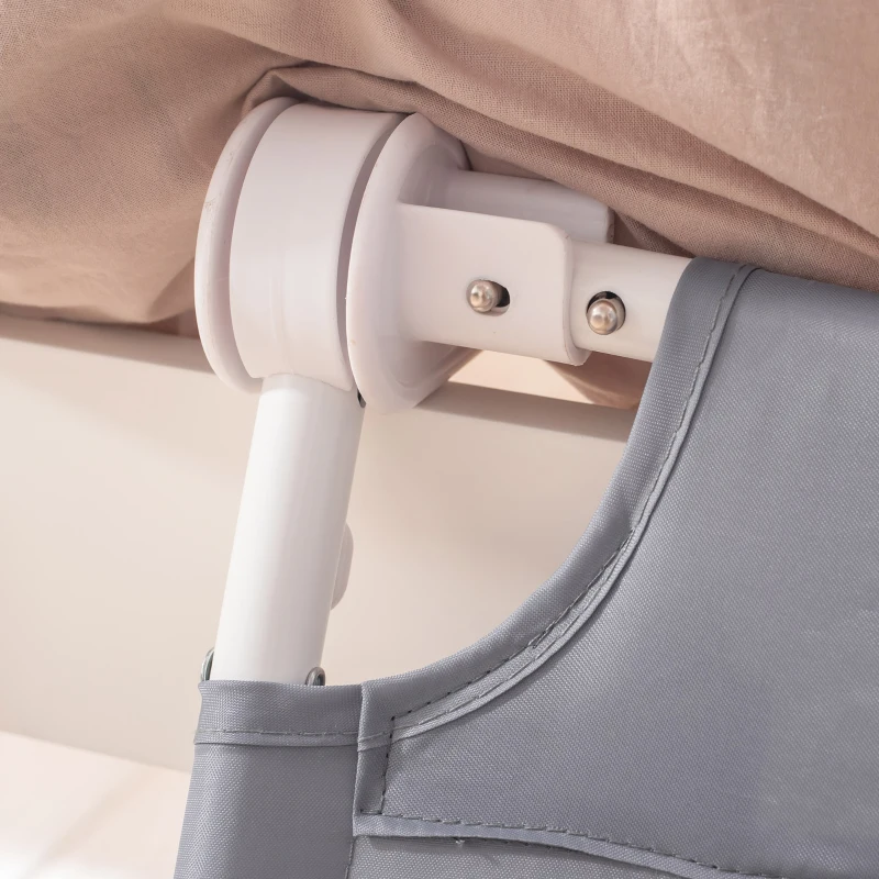 HOMCOM Toddler Bed Rail Foldable Safety Barrier Fold Down Bed Guard for Flat & Slat Bed, 150 x 50cm, Grey