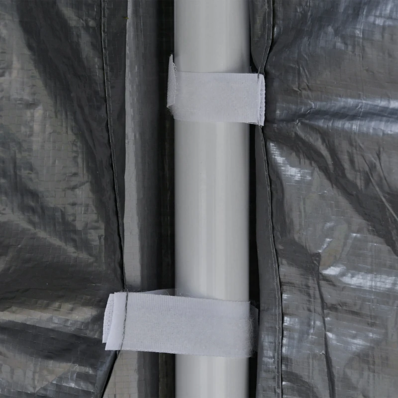 Outsunny Pavillon Partyzelt Gartenpavillon Gartenzelt Festzelt mit Seitenwänden Metall PE Weiß+Dunkelgrau+Schwarz 4 x 3 m