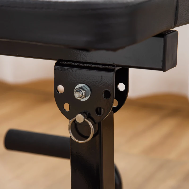 HOMCOM 3-In-1 Squat Machine, Weight Bench and Push up Stand, Adjustable Sit up Bench Leg Press Machine, for Home, Office, Gym Fitness Training, Yellow