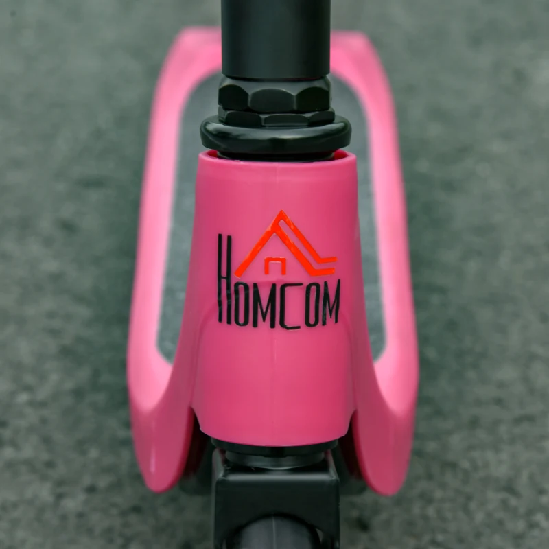 HOMCOM Electric Scooter, 120W Motor E-Scooter with Battery Display, Adjustable Height, Rear Brake for Ages 6+ Years - Pink