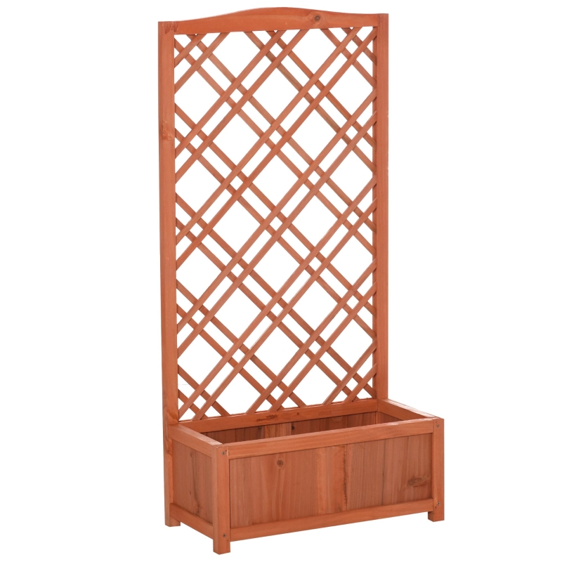 Outsunny Pflanzkasten Holz Gelb 60 x 30 x 122,5 cm