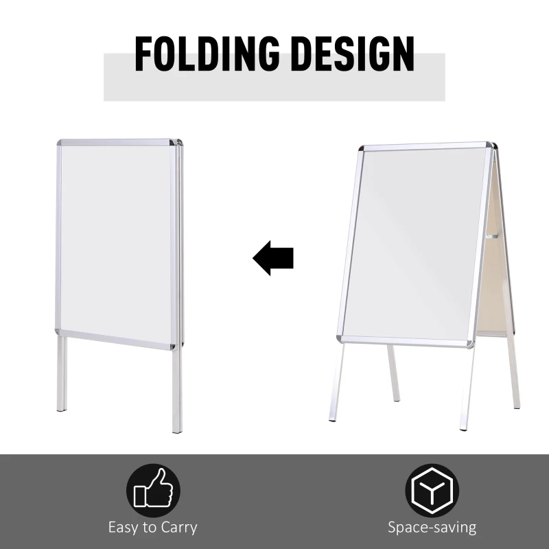 HomCom, panou publicitar pliabil cu 2 fete, 64x8x121 cm