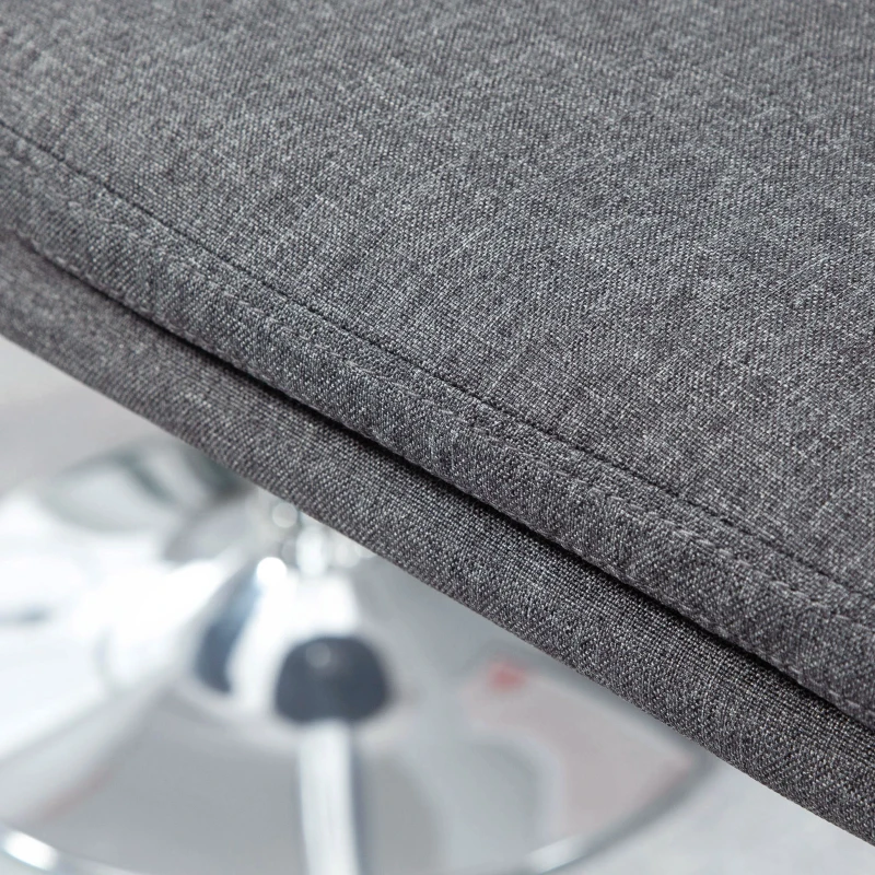 HOMCOM  Barstools Set of 2, Swivel Fabric Breakfast Kitchen Stools, Adjustable Bar Stools with Backs, Footrest for Home Pub