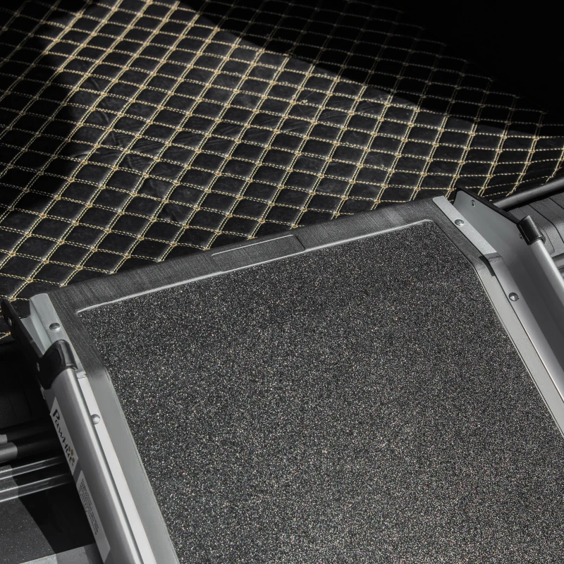 PawHut Portable Dog Ramp, Telescoping Dog Car Ramp with Carry Handle, Non-Slip, Aluminium Frame, Black