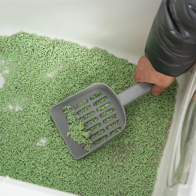 PawHut Cat Litter Box with with Front Entrance Top Exit, Enclosed Pet Toilet Kitten Pan with Scoop, White