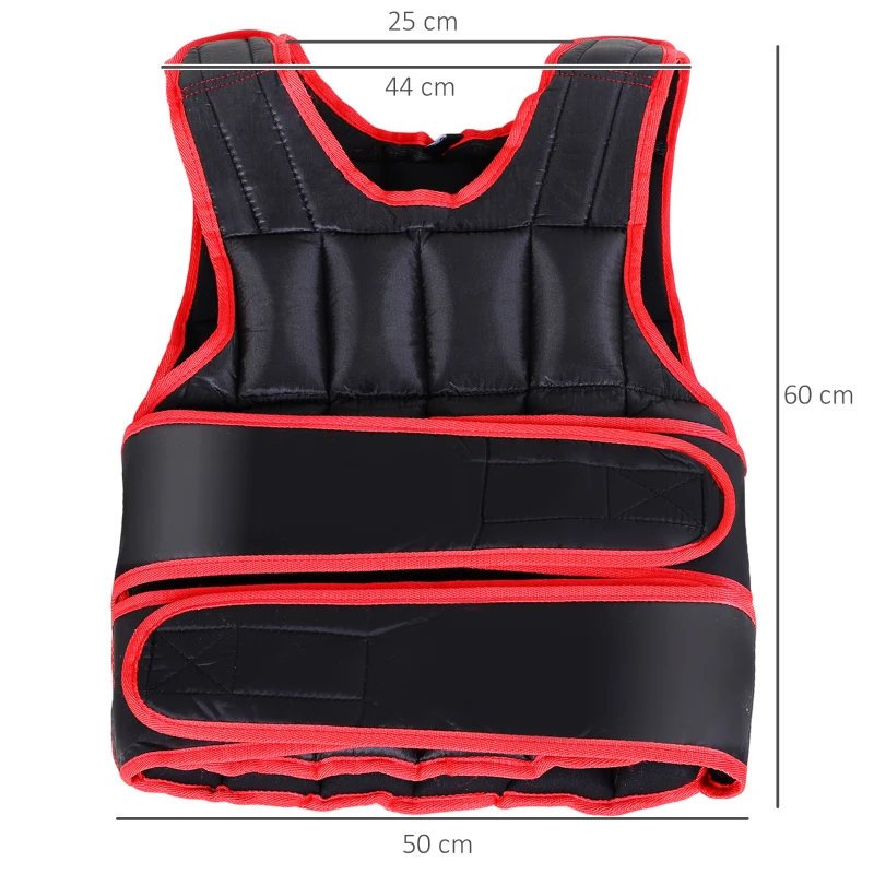 HOMCOM 10kg Adjustable Metal Sand Weight Vest Red