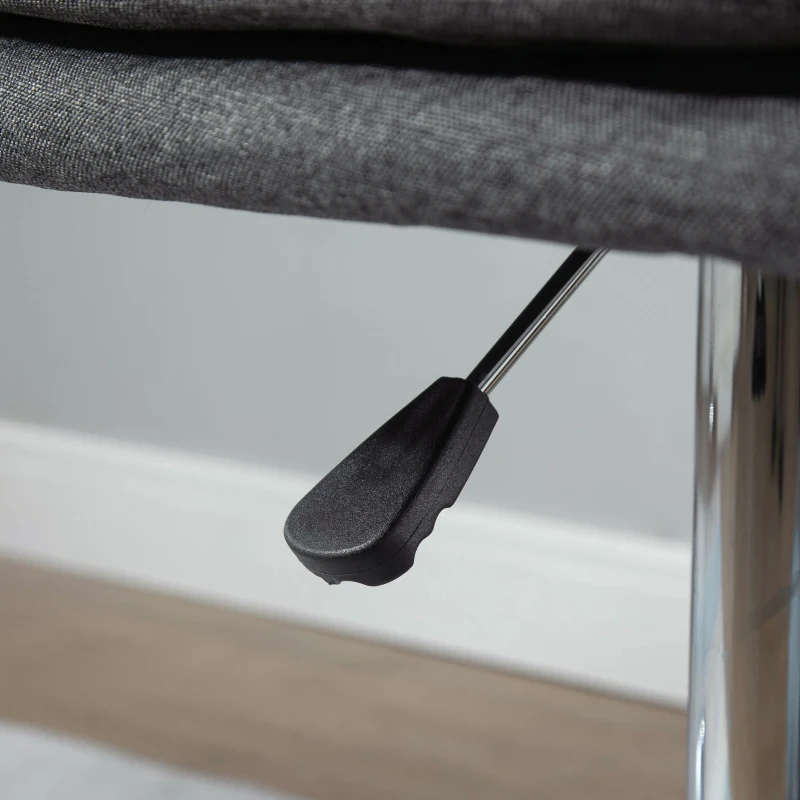 HOMCOM  Barstools Set of 2, Swivel Fabric Breakfast Kitchen Stools, Adjustable Bar Stools with Backs, Footrest for Home Pub