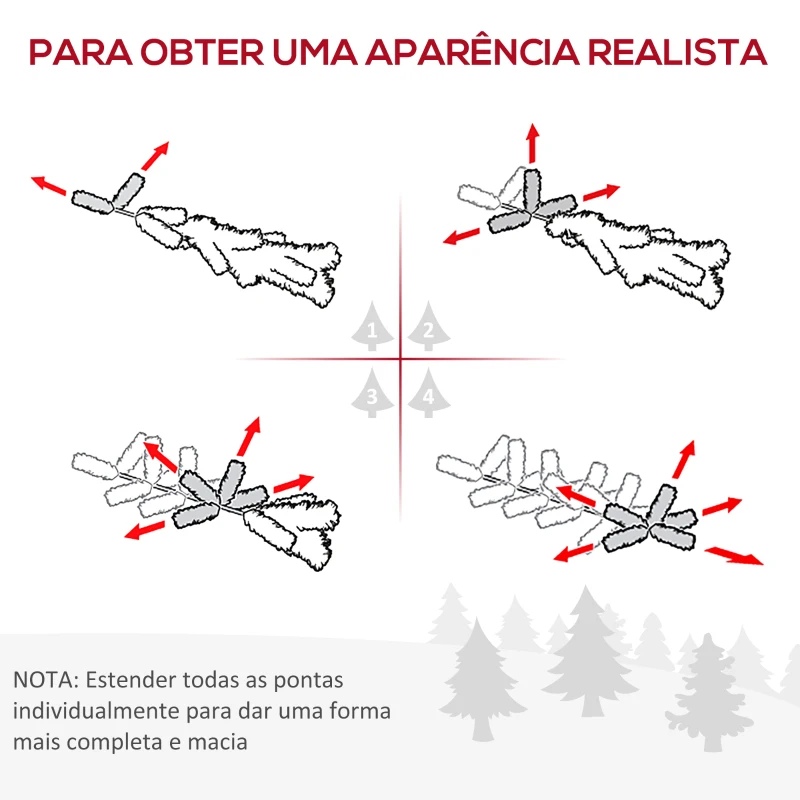 HOMCOM Conjunto de Decoração de Natal 4 Peças com 2 Árvores de Natal Coroa e Grinalda com Luzes LED 40x40x90cm Verde