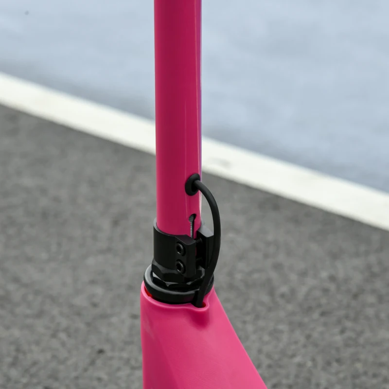 HOMCOM Electric Scooter, 120W Motor E-Scooter with Battery Display, Adjustable Height, Rear Brake for Ages 6+ Years - Pink