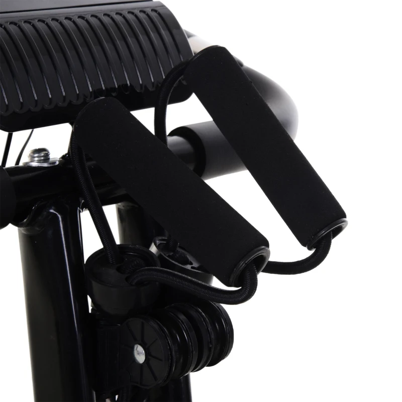 HOMCOM 2-in-1 Folding Exercise Bike with 8-Level Magnetic Resistance, Arm Resistance Band, Pulse Sensor, Black(m-10)