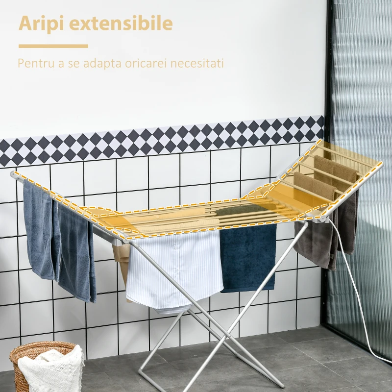 Homcom Uscator Rufe Electric Pliabil – Aripi Extensibile & Eficienta