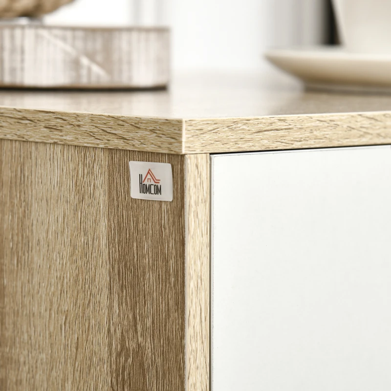 HOMCOM Mesa de Cabeceira com 3 Gavetas para Dormitório Sala de Estar Estilo Moderno Anti-Tombo 40x35x68,5cm Madeira e Branco