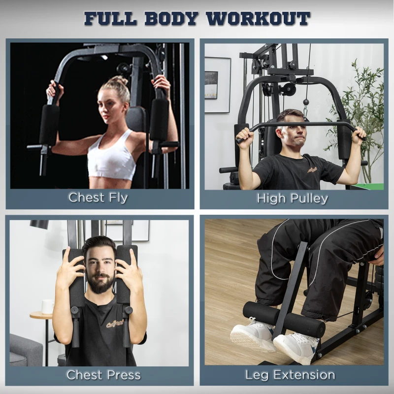 HOMCOM Aparat Multifunctional Fitness – Greutati & Antrenament Complet
