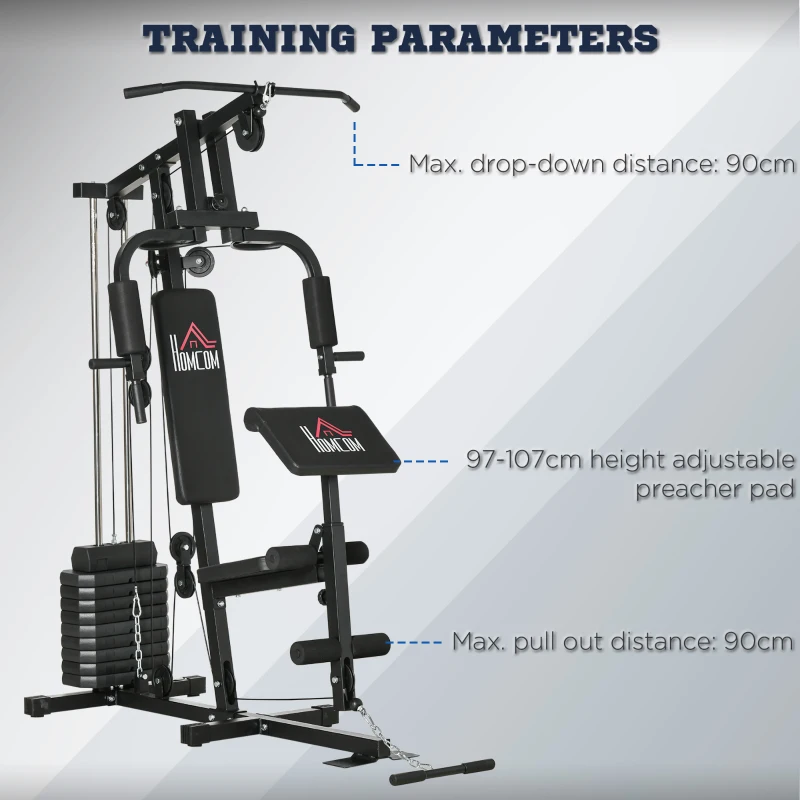 HOMCOM Aparat Multifunctional Fitness – Greutati & Antrenament Complet