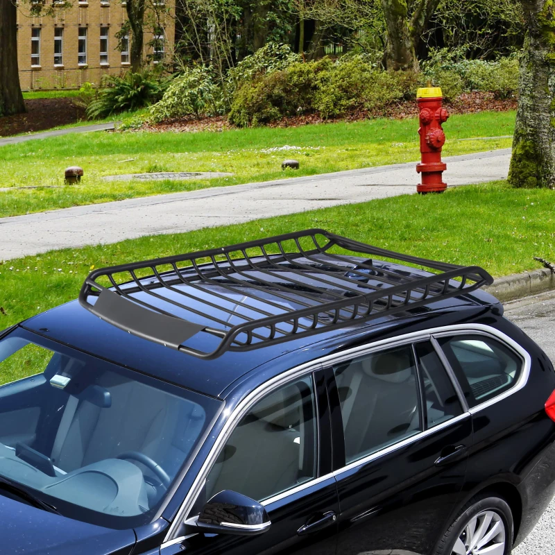 HOMCOM Autodach-Gepäckträger | Stahl | 134 x 100 x 10 cm | Schwarz