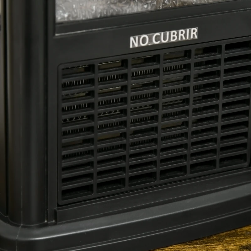 HOMCOM Chimenea Eléctrica 700W/1000W Calentador con Llama Realista Pantalla LED y Control Remoto 16x16x31 cm Negro