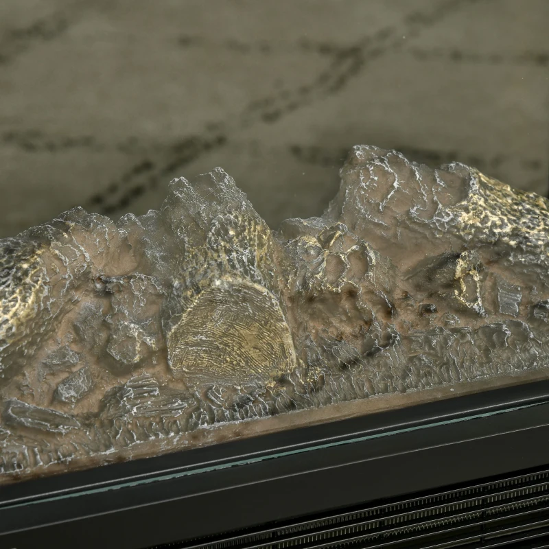 HOMCOM Incalzitor electric, cu efect de flacara LED, control al temperaturii, protectie impotriva supraincalzirii, 1000W/2000W, negru