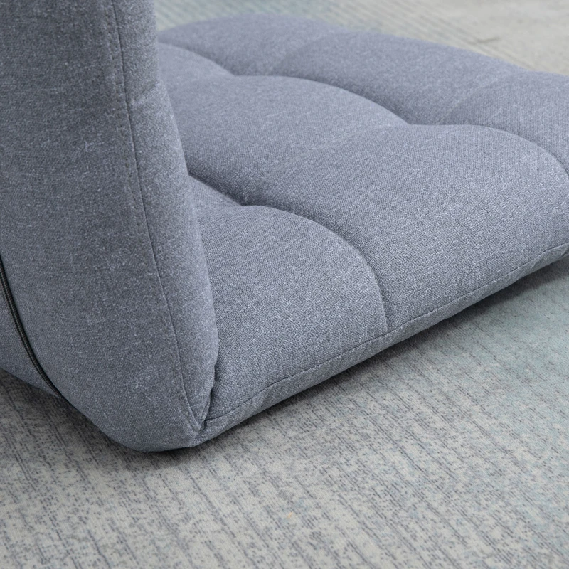 HOMCOM Fotoliu  cu suport pentru spate, scaun de lectura reglabil pe 5 niveluri, vizionarea televizorului si meditatie, gri