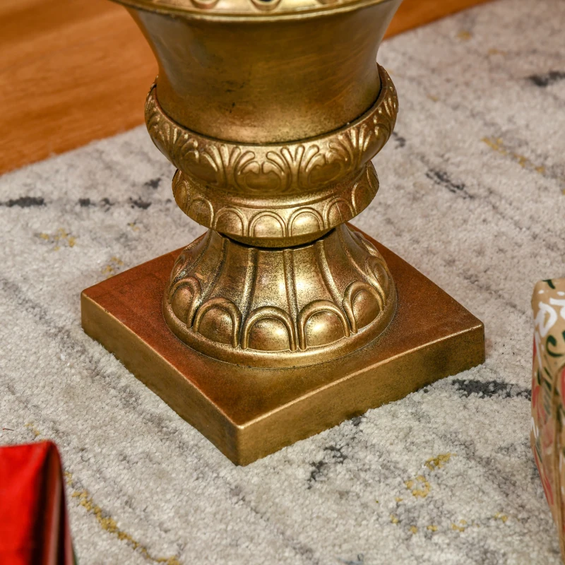 HOMCOM Pom de Craciun artificial inalt de 120cm cu ramuri realiste, 60 de lumini LED si 140 de varfuri, decor de Craciun, verde