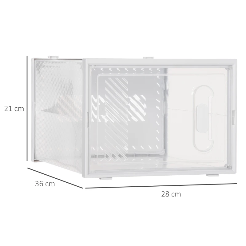 HOMCOM Armário Modular de Plástico Sapateira Modular com 18 Cubos Portas Magnéticas Organizador de Sapatos para Entrada Corredor Dormitório 28x36x21cm Transparente