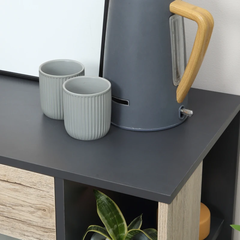 HOMCOM Mobilier Auxiliar de Bucătărie Multifuncțional din lemn cu Roți, 80x39x86.5cm(m-9)
