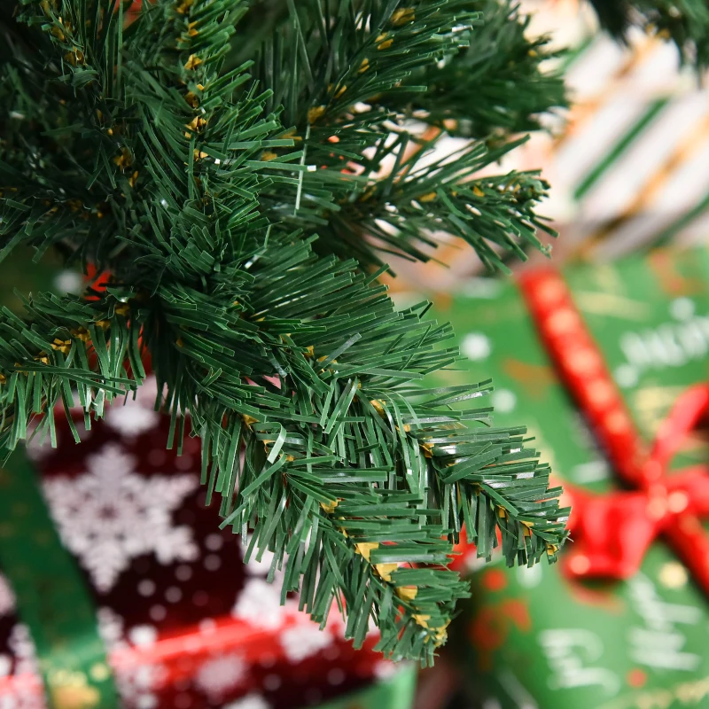 HOMCOM Árvore de Natal Artificial 240cm Ignífuga com 1499 Ramas com 2 Tipos de Pontas de PVC e Base de Aço Decoração de Natal para Interiores Verde