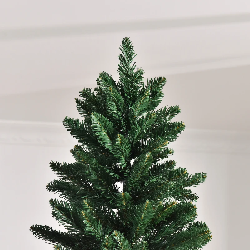 HOMCOM Árvore de Natal Artificial 240cm Ignífuga com 1499 Ramas com 2 Tipos de Pontas de PVC e Base de Aço Decoração de Natal para Interiores Verde