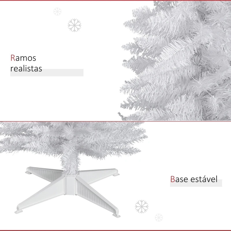 HOMCOM Árvore de Natal Artificial 180cm Ignífugo com 390 Ramos de PVC Decoração de Natal para Interiores Verde