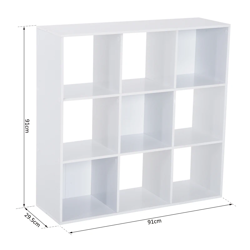 HOMCOM Librarie Alba Moderna 9 Compartimente 91 x 91 30 cm(m-3)