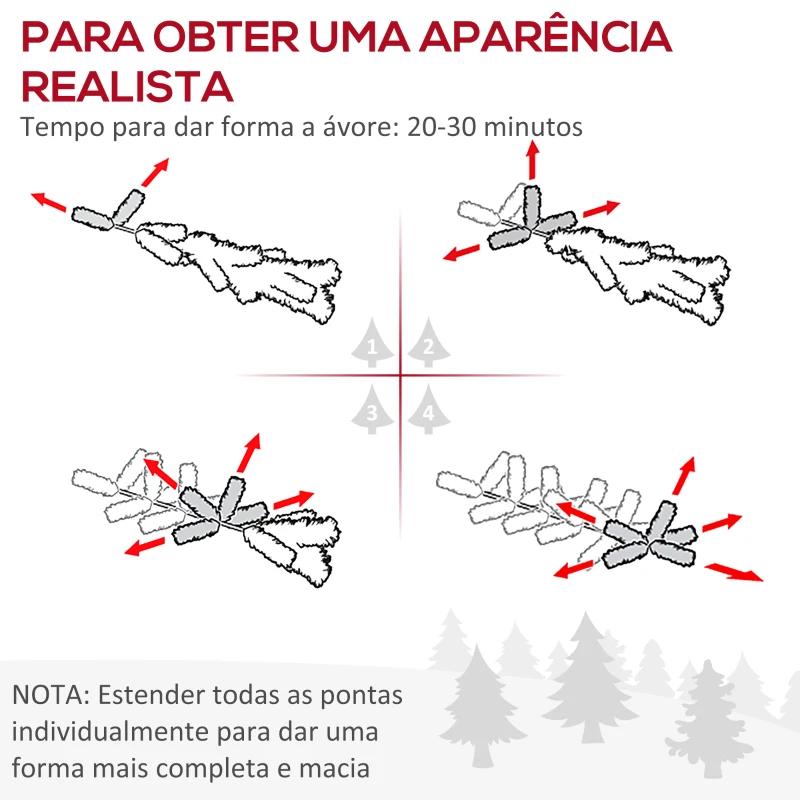 HOMCOM Conjunto de 2 Árvores de Natal Artificial 90cm com Vaso Ignífugo com 110 Ramos 70 Bagas 8 Pinhas e Folhas de PVC Verde