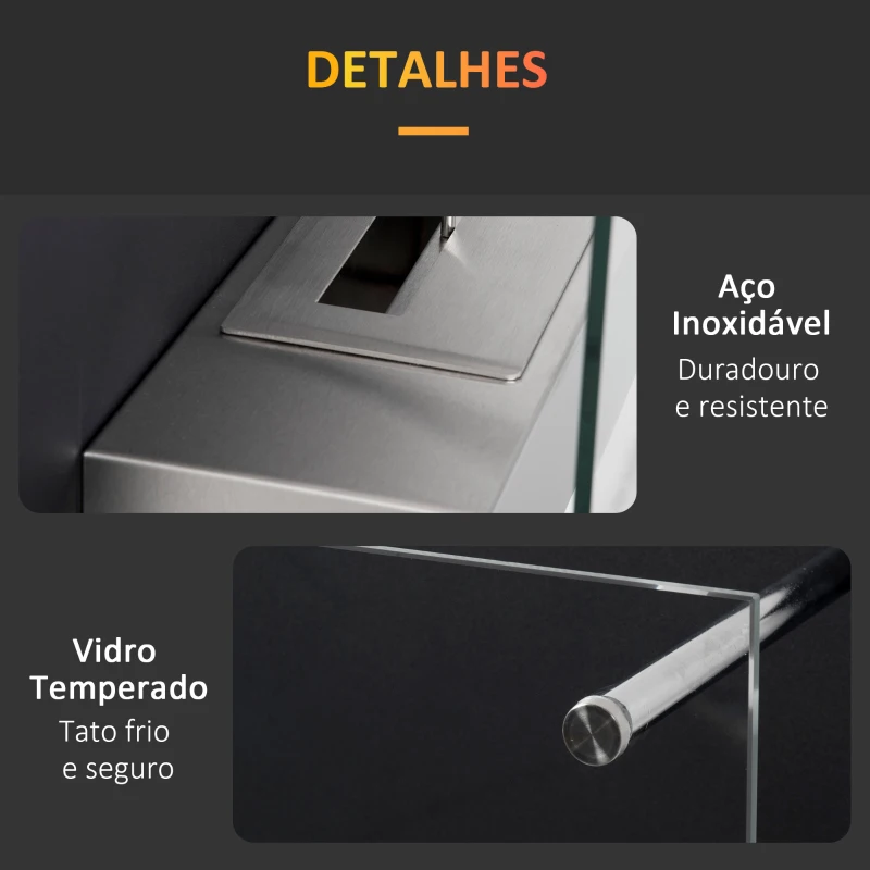 HOMCOM Lareira de Bioetanol de Parede 60x22x40cm Capacidade de 1,5 Combustão de 3 Horas Estufa de Bioetanol Preto