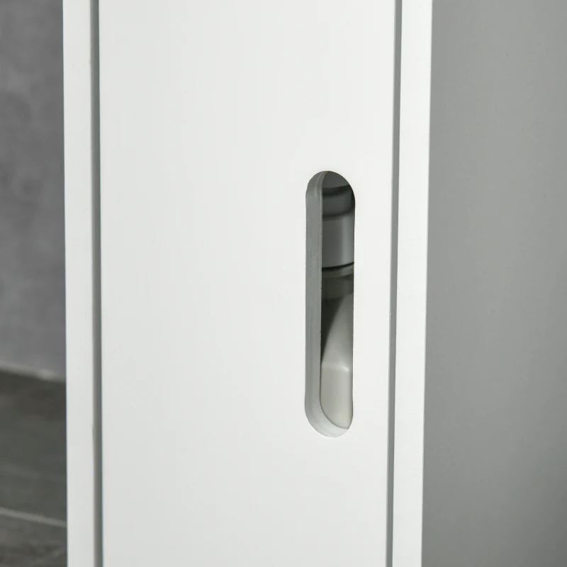 kleankin Coluna Casa de Banho com 3 Portas e 3 Prateleiras Abertas Coluna Auxiliar  Estilo Moderno 15x17x120cm Branco
