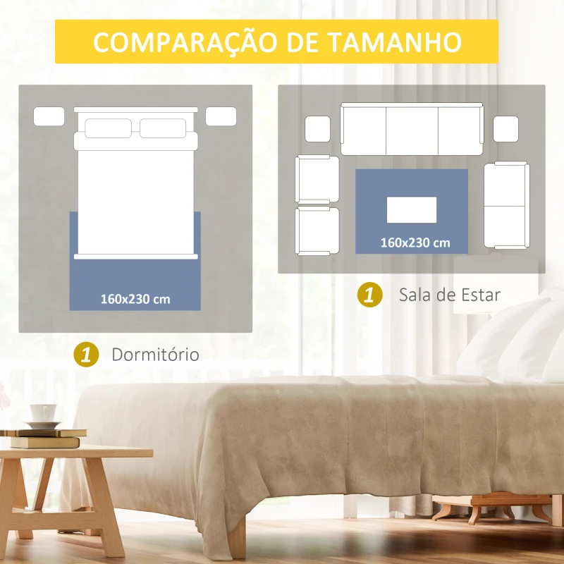 HOMCOM Tapete de Sala de Estar Moderno 230x160cm Tapete Geométrico com Base Antiderrapante Multicor
