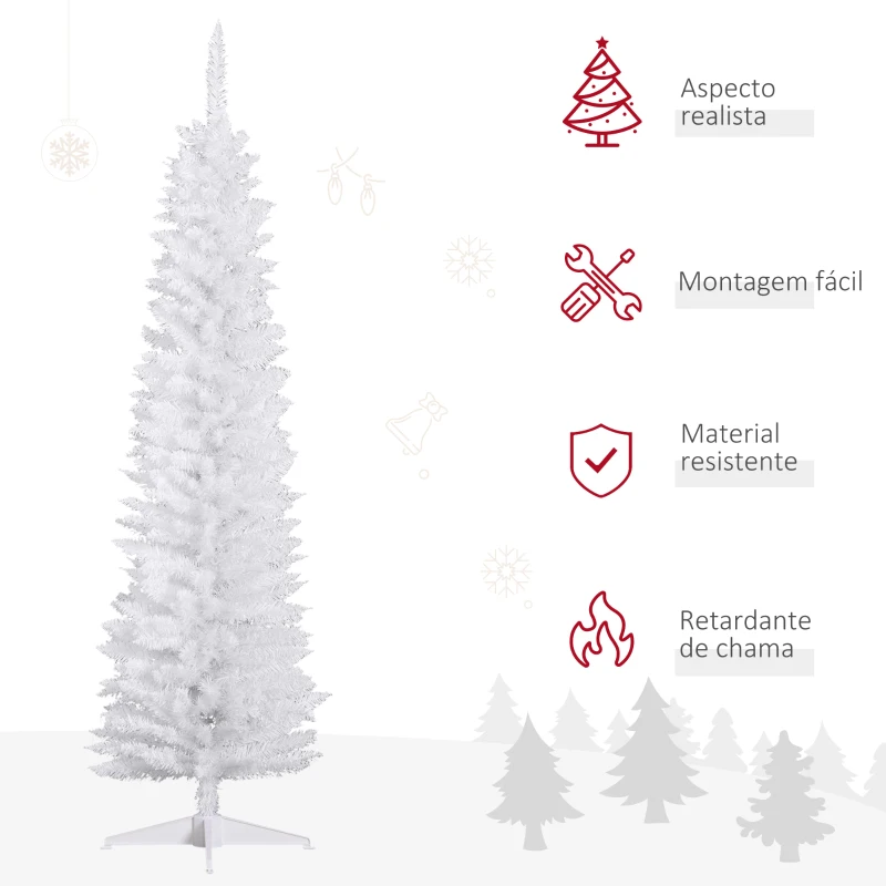 HOMCOM Árvore de Natal Artificial 180cm Ignífugo com 390 Ramos de PVC Decoração de Natal para Interiores Verde