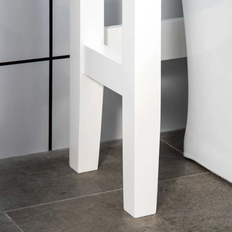 kleankin Armário sobre Sanita Armário Alto para Lavanderia com Armário e Prateleira de Armazenamento 64x22x165cm Branco