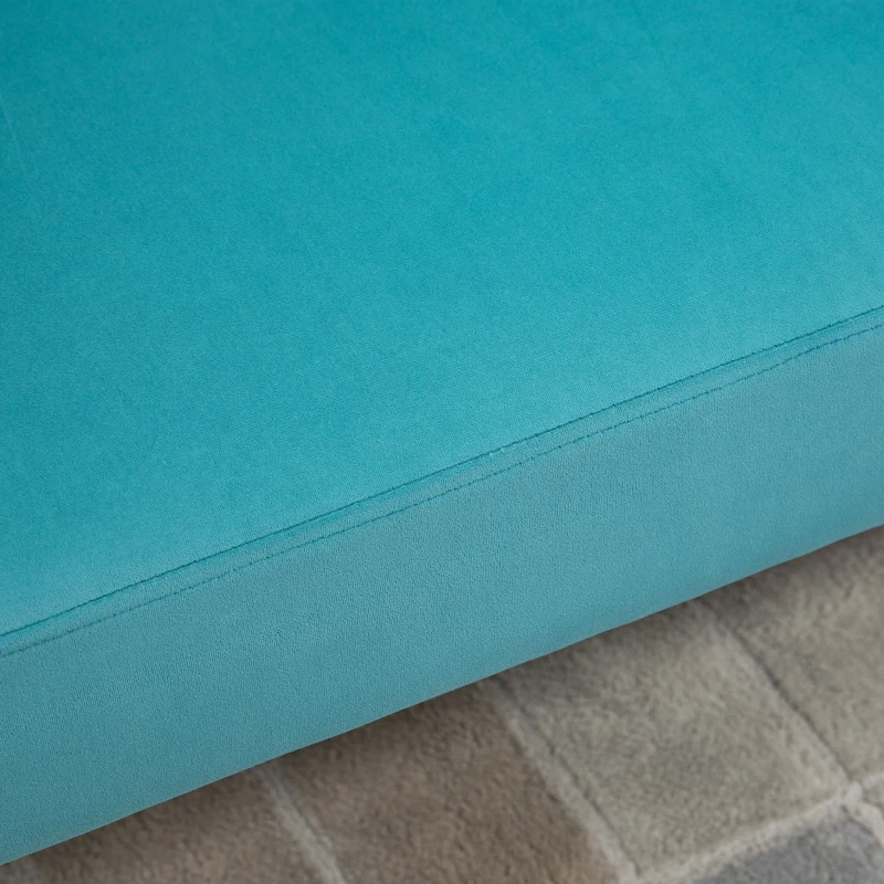 HOMCOM Canapea 132 cm pentru dormitor, mobilier modern din catifea, canapea mica tapitata pentru spatii mici, verde