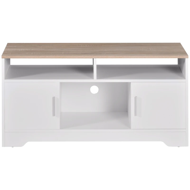 Homcom Mobilier TV 42” – Alb & Lemn Natural, Design Compact 105×52 cm