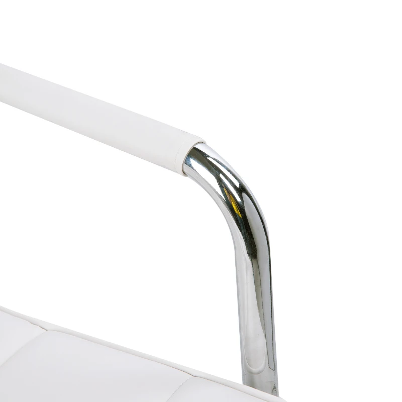 Vinsetto Mid-Back Desk Chair PU Leather White