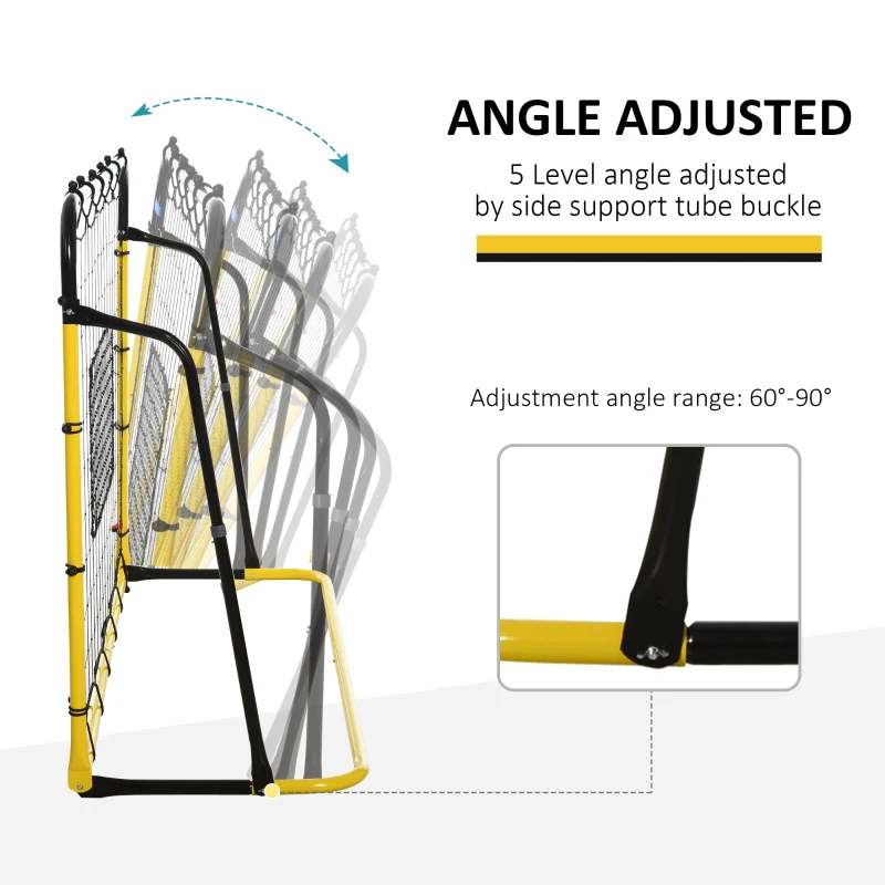 HOMCOM Rebound Net Soccer Goal with 5 Angle Adjustable for Soccer Baseball Basketball Training
