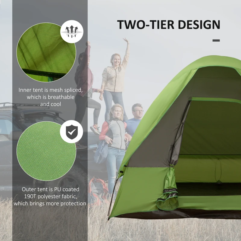 Outsunny Lightweight 4-5 Person Vehicle Side Camping Tent for SUVs, CUVs, Minivans W/ Mesh Window and Door, Storage Bag, Carrying Bag
