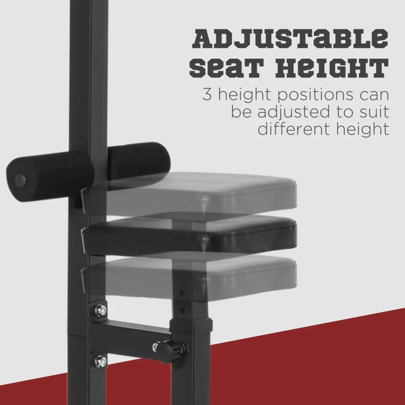 HOMCOM Exercise Pulley Machine Pulldown Machine Power Tower with Adjustable Seat Multiple Cable Positions for Strengthening Muscle Groups