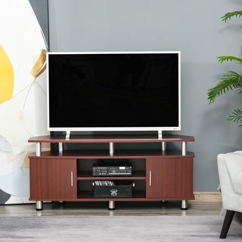 HOMCOM mobilier pentru TV, 2 rafturi, 120x39.5x52cm, maro