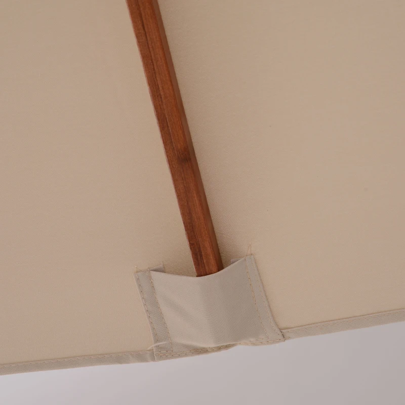 Outsunny Umbrela de Soare de Gradina Acoperis Dublu , Bambu si Poliester,Crema, 3x3m