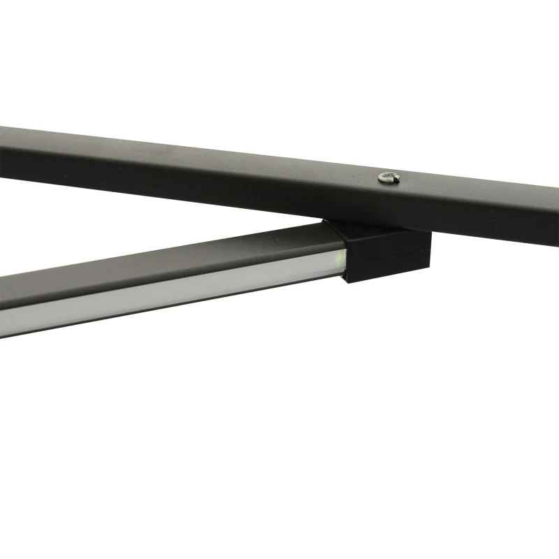 Outsunny Umbrela de Soare cu Brat, Manivela si 8 benzi LED cu Energie Solara