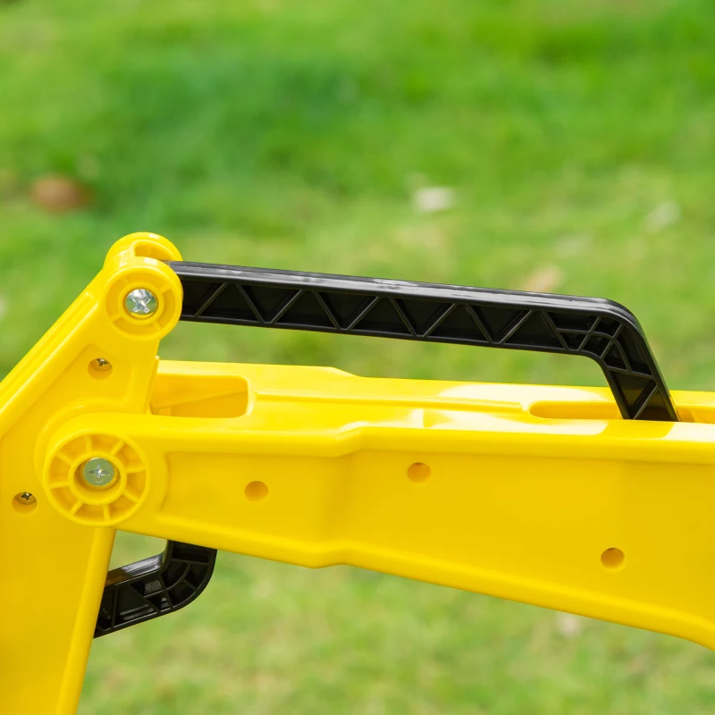 HOMCOM Excavator de jucarie cu urcare Cu pedala Vehidul de constructie pentru jocuri de simulare cu claxon pentru copii, galben(m-7)